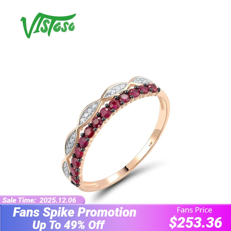 VISTOSO Real 14K 585 Rose Gold Ring For Women Sparkling Diamonds Ruby Sweet Wedding Anniversary Elegant Gifts Fine Jewelry
VISTOSO Real 14K 585 Rose Gold Ring For Women Sparkling Diamonds Ruby Sweet Wedding Anniversary Elegant Gifts Fine Jewelry