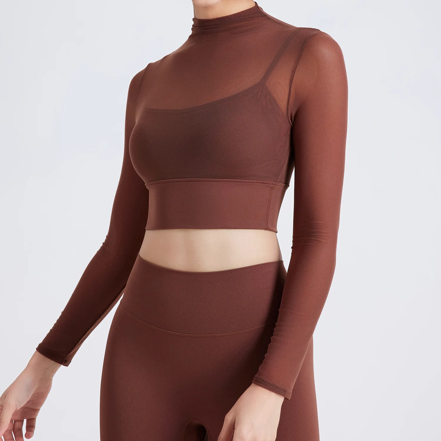 Sexy Mesh Yoga Clothes Long Sleeved With Chest Cushion Running Speed Drying Sportswear Woman Gym Bra Fitness Suit Top
Sexy Mesh Yoga Clothes Long Sleeved With Chest Cushion Running Speed Drying Sportswear Woman Gym Bra Fitness Suit Top