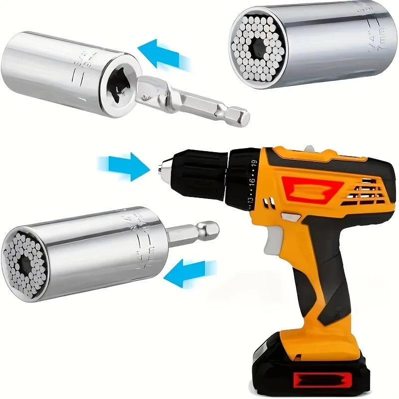 1/4“-3/4” Universal Socket Wrench Set 7-19mm, Professional Multi-Purpose Hand Tool, Chrome Steel Construction, Manual Operation
1/4“-3/4” Universal Socket Wrench Set 7-19mm, Professional Multi-Purpose Hand Tool, Chrome Steel Construction, Manual Operation