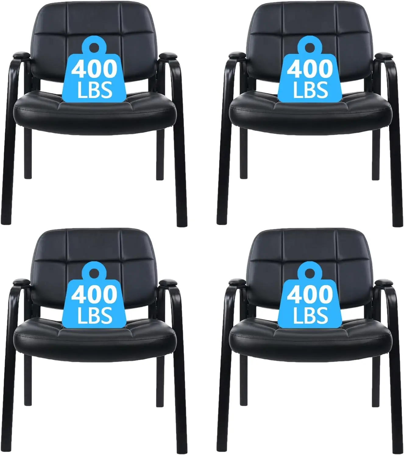 CLATINA Big & Tall 400 lbs Waiting Room Guest Chair, Leather Office Reception Chair No Wheels with Padded Arms for Elderly Home
CLATINA Big & Tall 400 lbs Waiting Room Guest Chair, Leather Office Reception Chair No Wheels with Padded Arms for Elderly Home