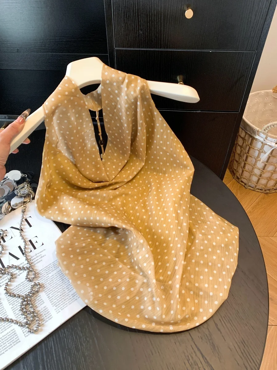 Yellow Polka Dot Halter Neck Crop Top Women's Summer Slim Fit Shoulder Backless Vest Trendy Sexy Style Lightweight
Yellow Polka Dot Halter Neck Crop Top Women's Summer Slim Fit Shoulder Backless Vest Trendy Sexy Style Lightweight