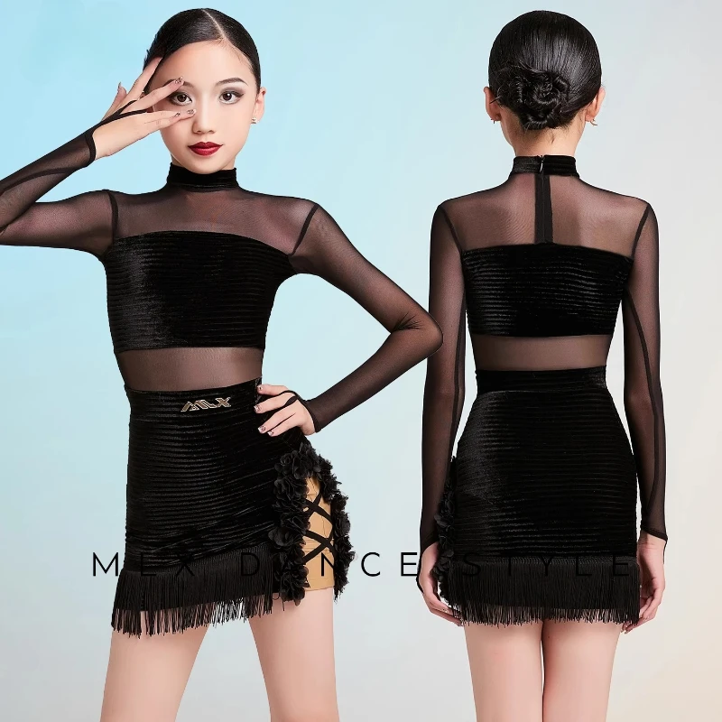 New Children's Latin Dance Practice Dress Velvet Premium Feeling Girls' Dance Training Competition Performance Dress suit
New Children's Latin Dance Practice Dress Velvet Premium Feeling Girls' Dance Training Competition Performance Dress suit