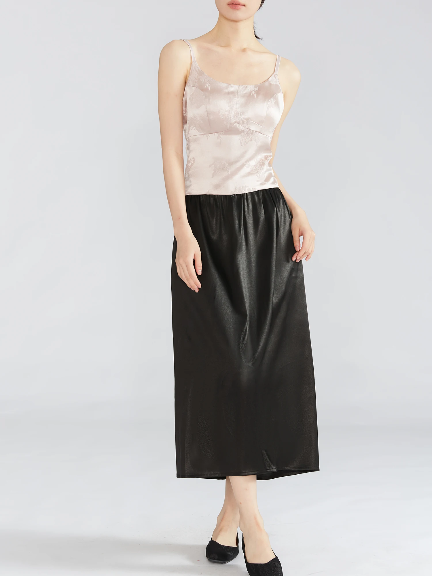 Silk Long A-Line Skirt Women's Elastic Waist Loose Fit Casual Sle Pure Color Autumn Faion THQUE Ele Bla Skirt
Silk Long A-Line Skirt Women's Elastic Waist Loose Fit Casual Sle Pure Color Autumn Faion THQUE Ele Bla Skirt