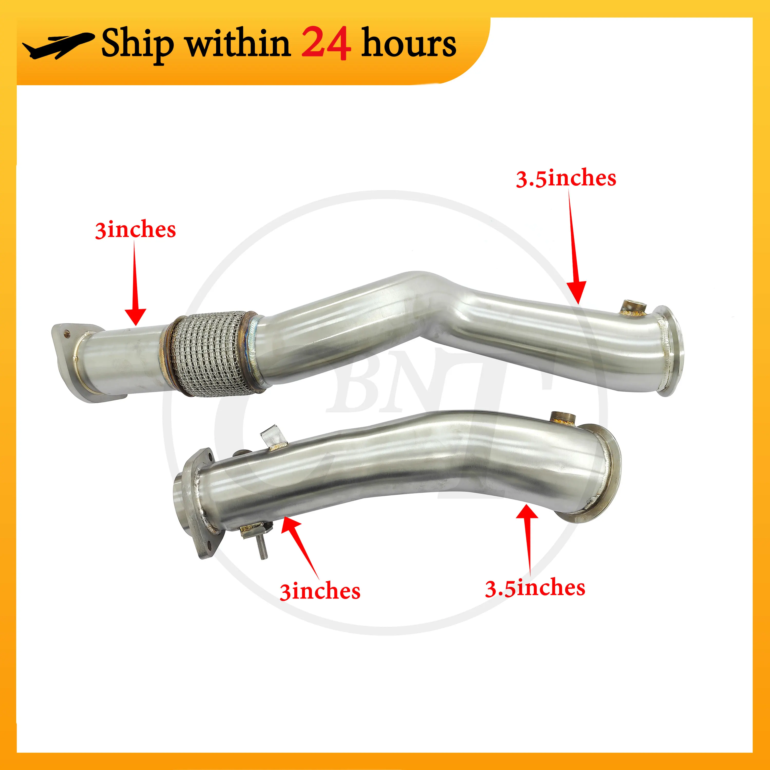 CBNT Exhaust Header Diameter From 3.5inches to 3inches SS304 Downpipe Exhaust System for BMW M3 G80 M4 G82 M2 G87 S58 3.0T
CBNT Exhaust Header Diameter From 3.5inches to 3inches SS304 Downpipe Exhaust System for BMW M3 G80 M4 G82 M2 G87 S58 3.0T