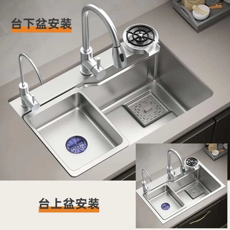 Household side drainage silver single-sink multifunctional sink, thickened high-quality stainless steel natural color kitchen di
Household side drainage silver single-sink multifunctional sink, thickened high-quality stainless steel natural color kitchen di