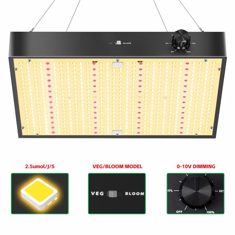 ABUP-200W PB2000 LED Grow Light Full Spectrum Withdimmable Silent Fan Forindoor Plants Flower Vegetable Seedling Lighting US Plu
ABUP-200W PB2000 LED Grow Light Full Spectrum Withdimmable Silent Fan Forindoor Plants Flower Vegetable Seedling Lighting US Plu