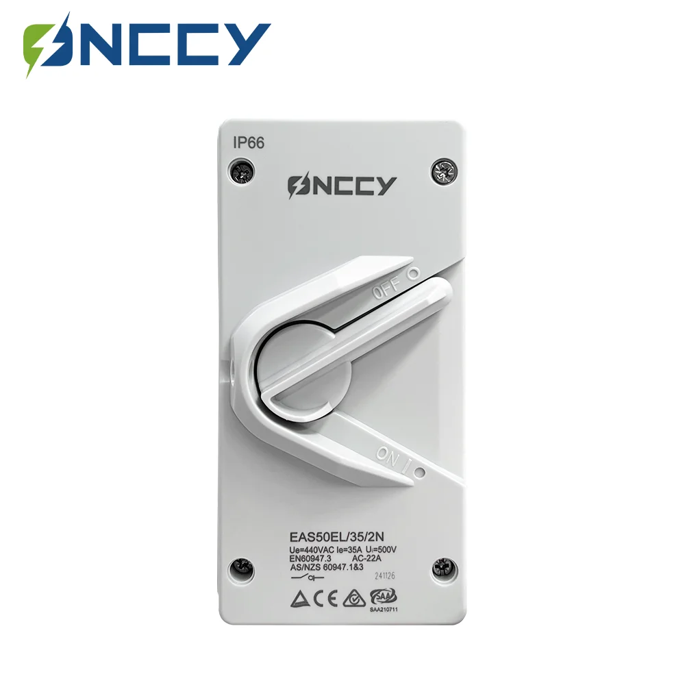ONCCY 2P Изолирующий переменный ток, 440 В переменного тока, корпус, разъединители для солнечной батареи, изолятор переменного тока IP66 Водонепроницаемый
ONCCY 2P Изолирующий переменный ток, 440 В переменного тока, корпус, разъединители для солнечной батареи, изолятор переменного тока IP66 Водонепроницаемый