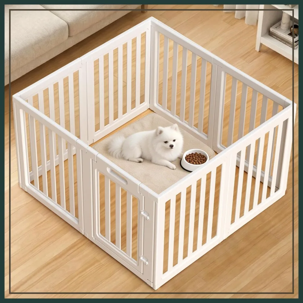 Dog Playpen Indoor, Clear Dog Pen 23.6" Height, 8 Panels, Easy Install & Remove, White
Dog Playpen Indoor, Clear Dog Pen 23.6" Height, 8 Panels, Easy Install & Remove, White