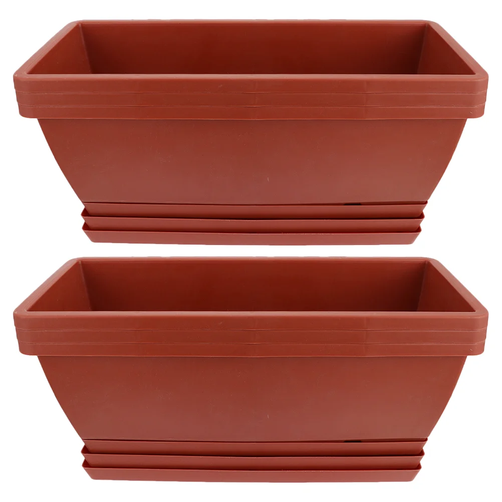 6 Pcs Plastic Planter Flower Pot Large Rectangular for Balcony Gardening 43x15x17cm Brick Red Thickened Anti Pressure
6 Pcs Plastic Planter Flower Pot Large Rectangular for Balcony Gardening 43x15x17cm Brick Red Thickened Anti Pressure