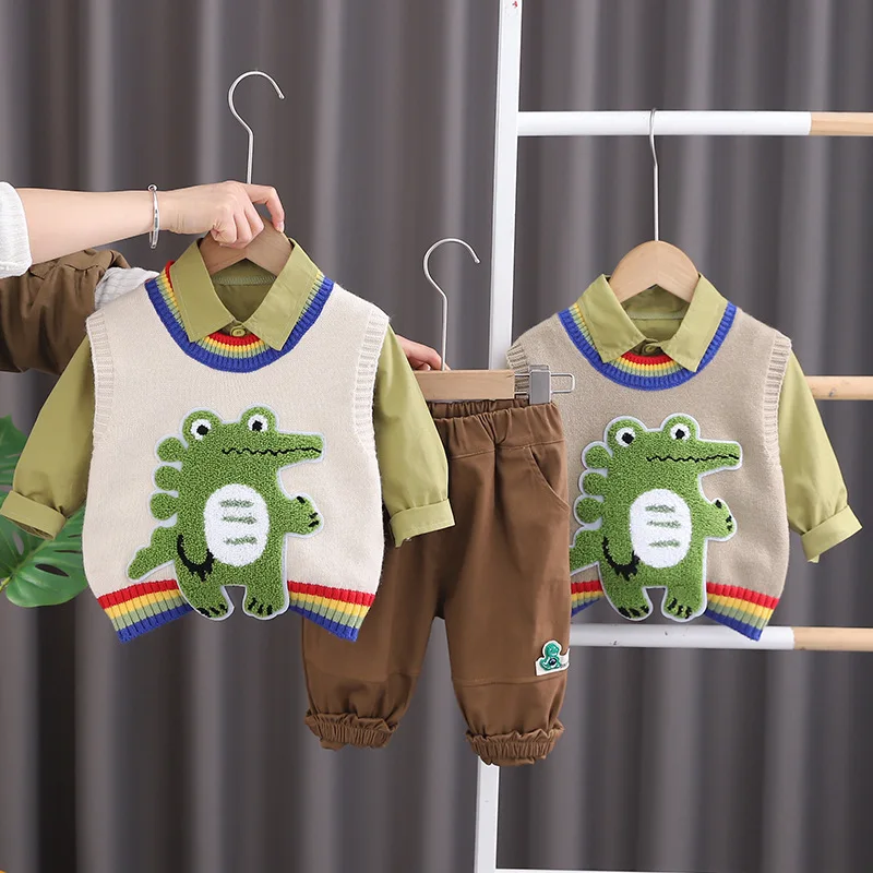 Boys Clothes Sets Spring Autumn 2024 Children Woolen Jersey Vest Shirts Pants 3pcs Tracksuits For Baby Casual Suit Kids Outfits
Boys Clothes Sets Spring Autumn 2024 Children Woolen Jersey Vest Shirts Pants 3pcs Tracksuits For Baby Casual Suit Kids Outfits