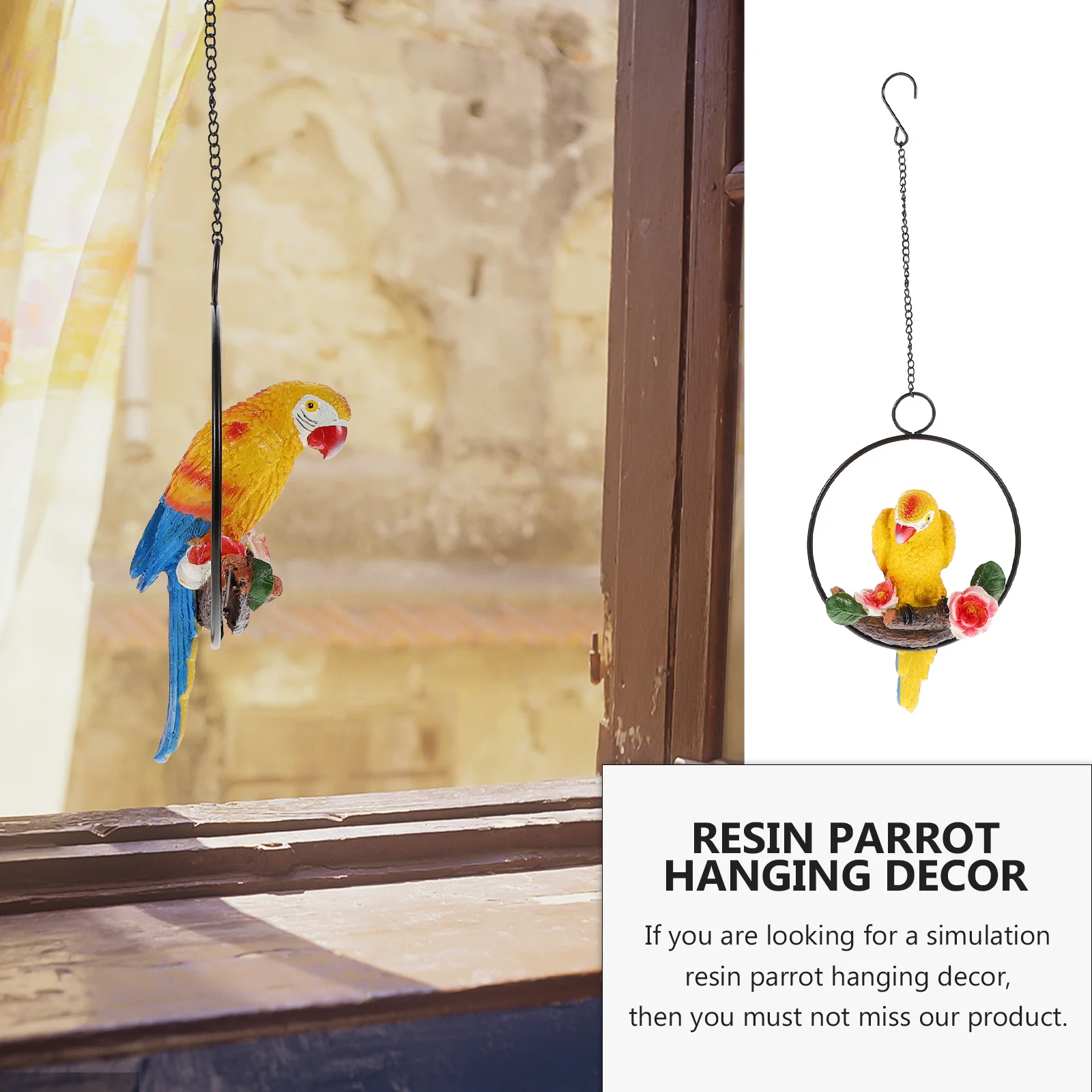 1Pcs Resin Parrot Hanging Pendant Iron Ring Simulation Small Bird Decor for Garden Yard Tree Outdoor Bird Adornment 
1Pcs Resin Parrot Hanging Pendant Iron Ring Simulation Small Bird Decor for Garden Yard Tree Outdoor Bird Adornment