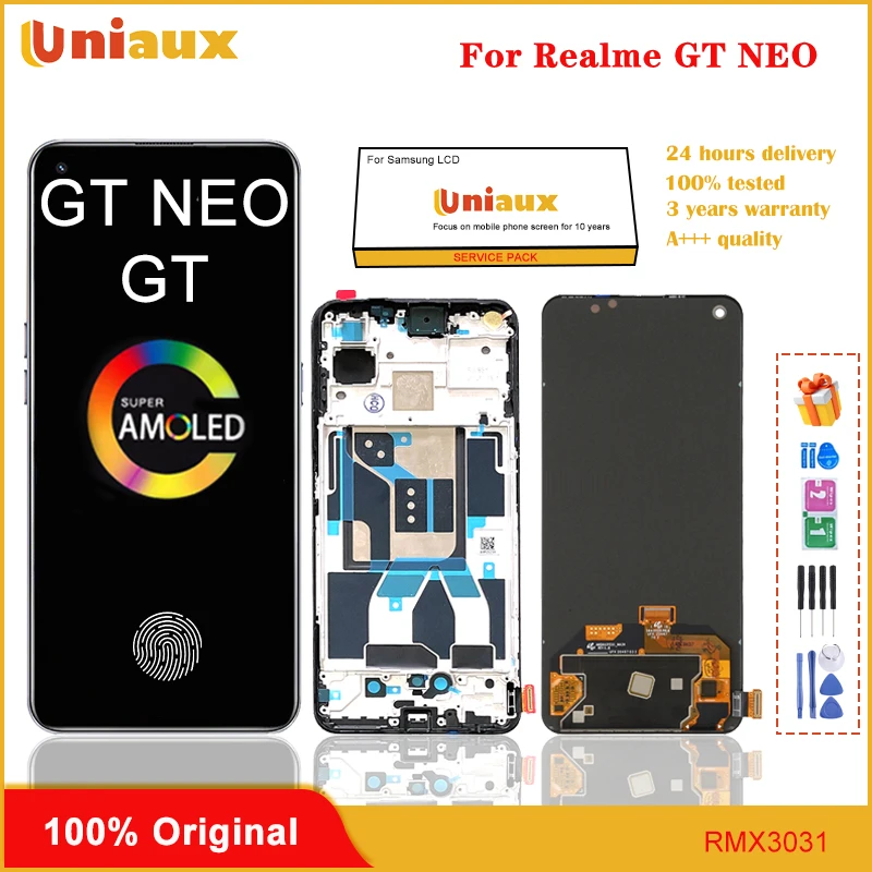 6.43'' SUPER AMOLED LCD For Oppo Realme GT Neo GT 5G LCD Display Screen Touch Panel Digitizer For Realme GT Neo RMX3031 Frame
6.43'' SUPER AMOLED LCD For Oppo Realme GT Neo GT 5G LCD Display Screen Touch Panel Digitizer For Realme GT Neo RMX3031 Frame