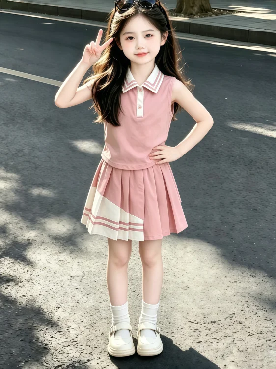 Girls Summer Outfit 2026 New Style Children's College Wind Sleeveless Shirt And Pleated Skirt Two-Piece Set Breathable
Girls Summer Outfit 2026 New Style Children's College Wind Sleeveless Shirt And Pleated Skirt Two-Piece Set Breathable