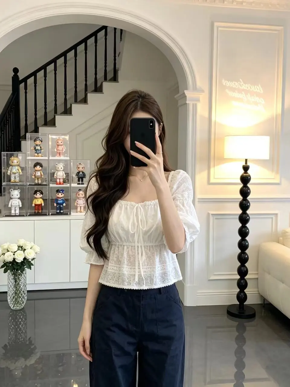 Summer Slimming Short Floral Print Color Block Bell Sleeve Women's Shirt Cleanfit Style Five Sleeve Lace Snowflake Design Top
Summer Slimming Short Floral Print Color Block Bell Sleeve Women's Shirt Cleanfit Style Five Sleeve Lace Snowflake Design Top