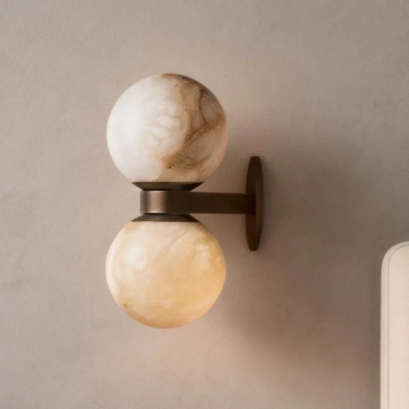 Modern Alabaster Wall Lamp Double Globe Stone Decorative Light for Living Room Bedroom
Modern Alabaster Wall Lamp Double Globe Stone Decorative Light for Living Room Bedroom