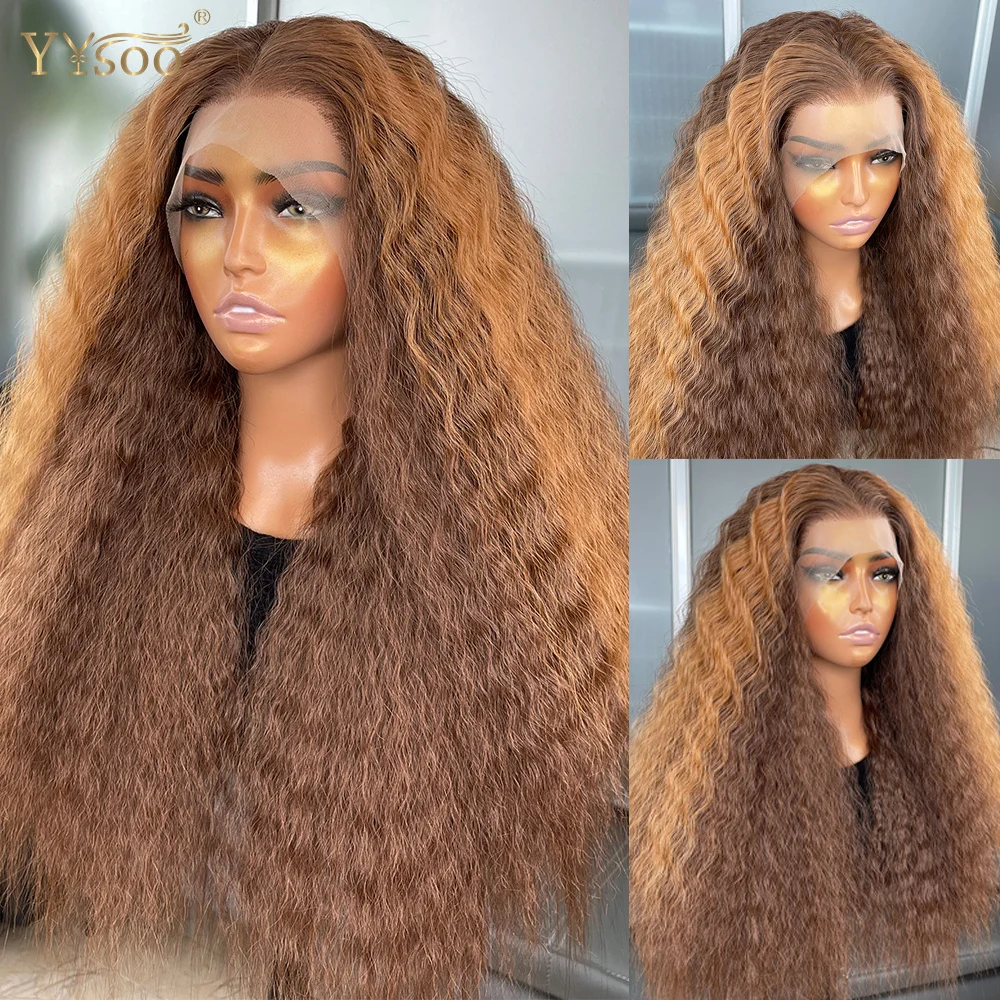 Long Highlight Brown Kinky Straight Pre Plucked Heat Resistant Yaki Wig 13X4 Futura Hair Half Hand Tied Synthetic Lace Front Wig
Long Highlight Brown Kinky Straight Pre Plucked Heat Resistant Yaki Wig 13X4 Futura Hair Half Hand Tied Synthetic Lace Front Wig