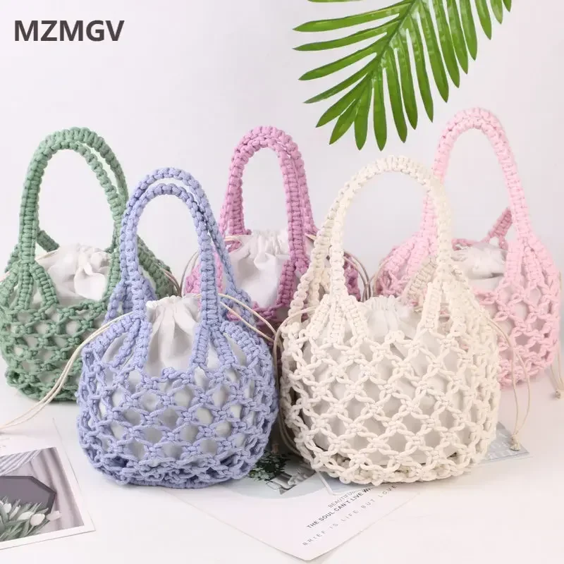 Summer New 2pcs/set Mesh Hollow Out Handbag Simple Cotton Rope Hand Woven Small Tote Bag Female Bohemian Beach Bag 2024
Summer New 2pcs/set Mesh Hollow Out Handbag Simple Cotton Rope Hand Woven Small Tote Bag Female Bohemian Beach Bag 2024
