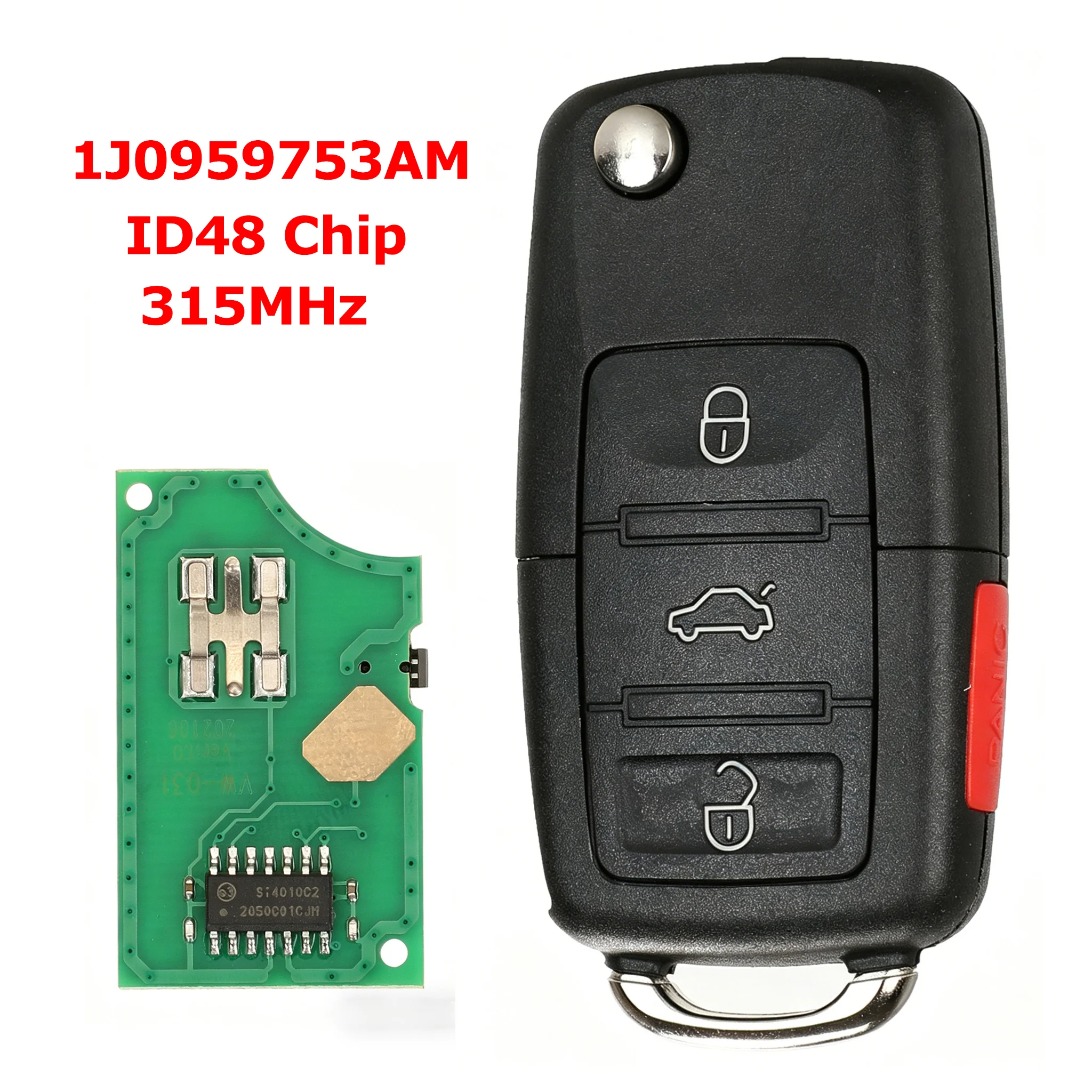 For Volkswagen VW Beetle 2000-2009 Golf Passat 2002-2005 Jetta 1J0959753AM 315Mhz 4 Buttons With ID48 Chip Car Remote Key
For Volkswagen VW Beetle 2000-2009 Golf Passat 2002-2005 Jetta 1J0959753AM 315Mhz 4 Buttons With ID48 Chip Car Remote Key