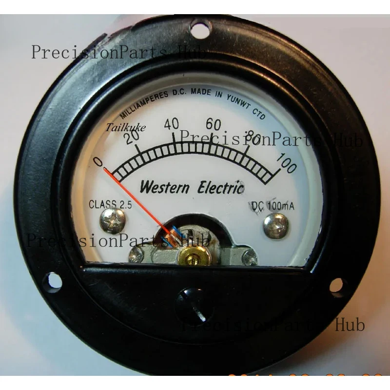 S52 Round Black Dial Ammeter 100mA DC with Yellow Vintage Backlight, EL34 KT66
S52 Round Black Dial Ammeter 100mA DC with Yellow Vintage Backlight, EL34 KT66
