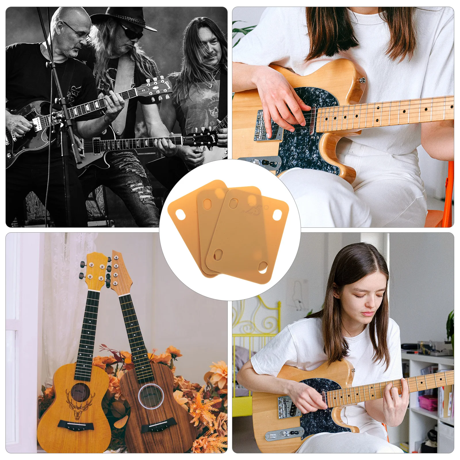 3 Pcs Guitar Neck Gasket Heightening Shims Replacement Belt Parts Bass Plastic Plate Accessories Kit
3 Pcs Guitar Neck Gasket Heightening Shims Replacement Belt Parts Bass Plastic Plate Accessories Kit