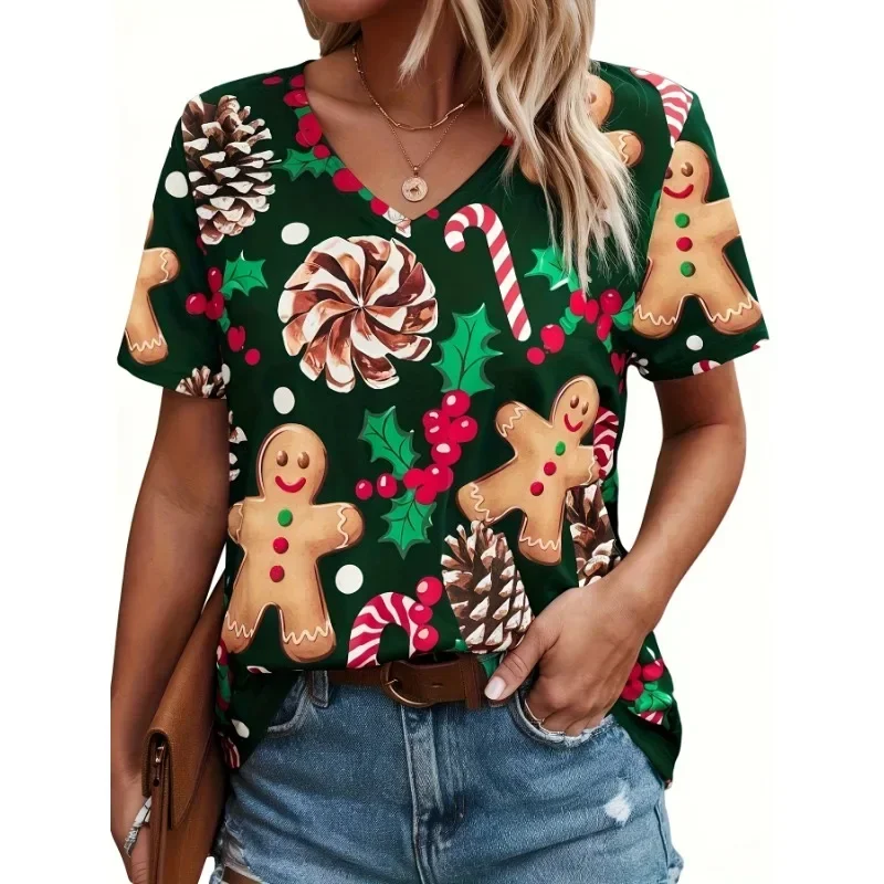 Plus Size New Women's Short Sleeve V-Neck Top Fashionable Casual Loose Women's T-Shirt 3d Printed Pattern T-Shirt Summer
Plus Size New Women's Short Sleeve V-Neck Top Fashionable Casual Loose Women's T-Shirt 3d Printed Pattern T-Shirt Summer