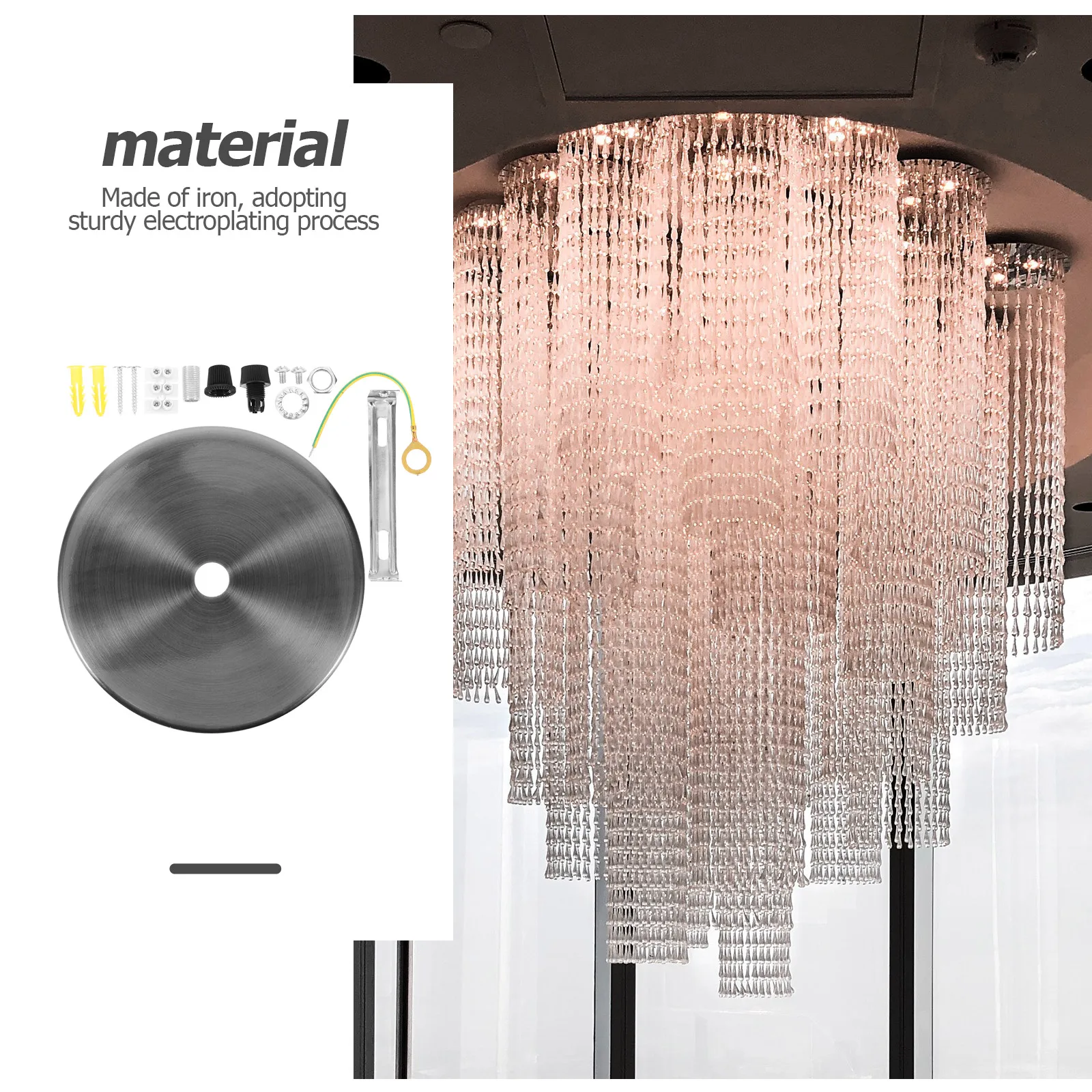 Ceiling Lamp Cover Plate Chandelier Canopy Pendant Light Kit Iron Parts Mounting Bracket Electroplating Process Suitable
Ceiling Lamp Cover Plate Chandelier Canopy Pendant Light Kit Iron Parts Mounting Bracket Electroplating Process Suitable