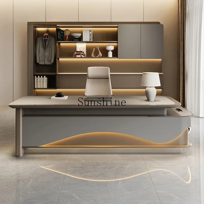 Office furniture, simple modern desk and chair combination, president, large desk, office, lighting
Office furniture, simple modern desk and chair combination, president, large desk, office, lighting