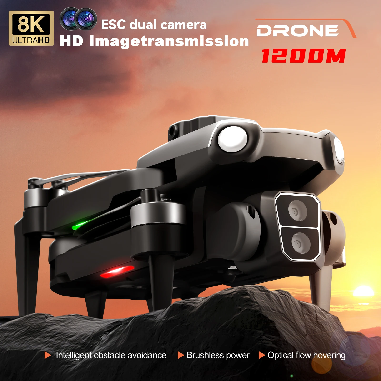 S119 Professional Drone 8K Dual Camera 5G WIFI Brushless Motor Intelligent Obstacle Avoidance FPV RC Quadcopter Mini Drones Toys
S119 Professional Drone 8K Dual Camera 5G WIFI Brushless Motor Intelligent Obstacle Avoidance FPV RC Quadcopter Mini Drones Toys