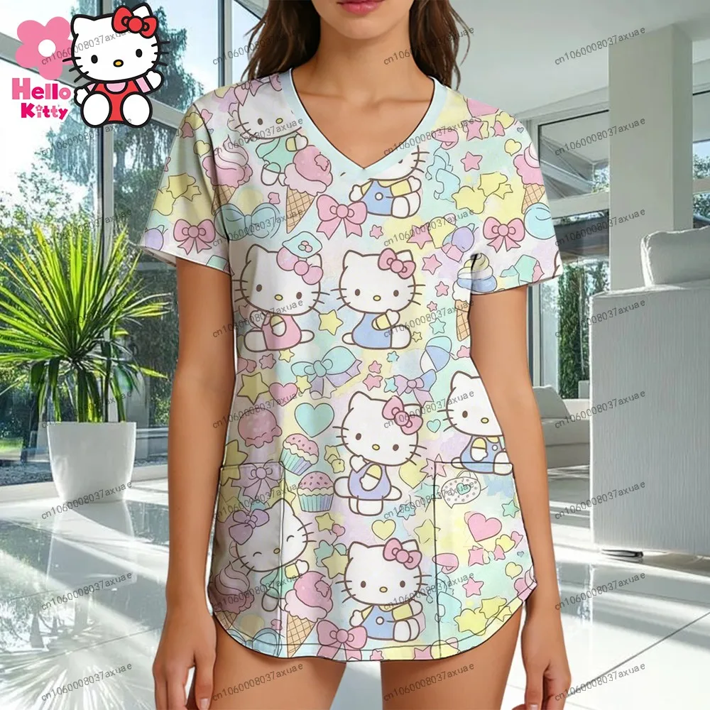 2026 New Y2k Tops Hello Kitty Female Clothing V Neck Women's Nurse Uniform T-shirt Summer Sanrio 3D Print Short Sleeve Tees Top
2026 New Y2k Tops Hello Kitty Female Clothing V Neck Women's Nurse Uniform T-shirt Summer Sanrio 3D Print Short Sleeve Tees Top