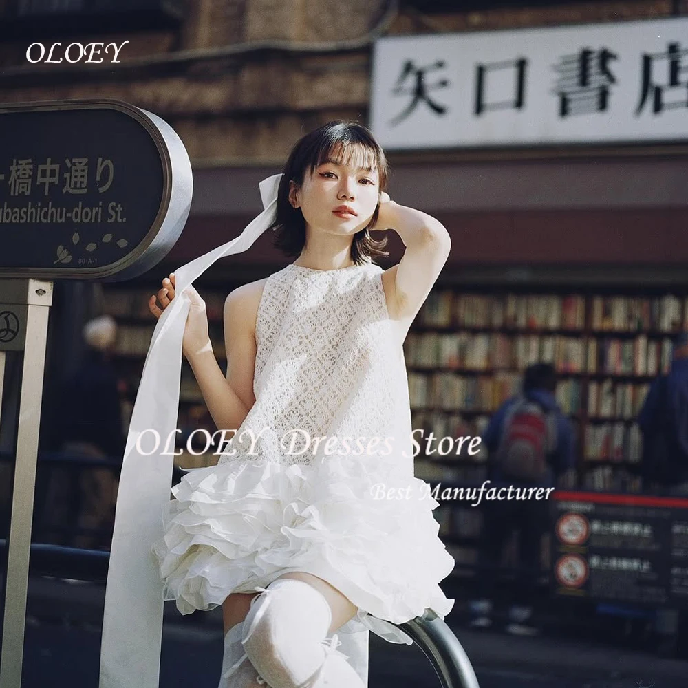 OLOEY Chic O-Neck Short Mini Wedding Dresses Customized Satin Pleats Flowers Above Knee Bride Dress A-line Wedding Gown
OLOEY Chic O-Neck Short Mini Wedding Dresses Customized Satin Pleats Flowers Above Knee Bride Dress A-line Wedding Gown