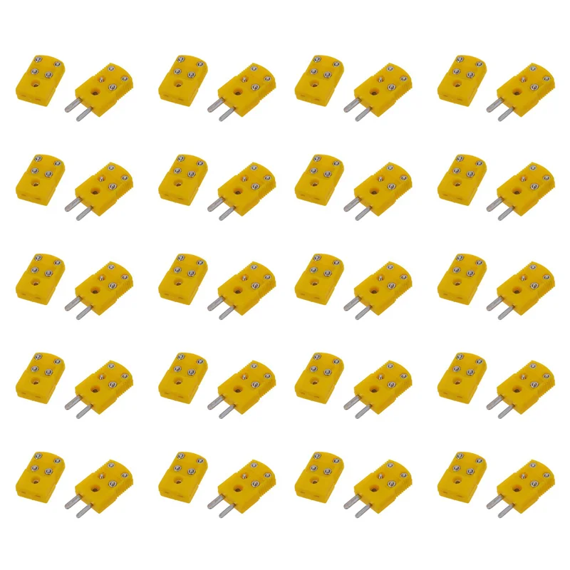 N15R-40X Желтый пластиковый корпус типа K Набор разъемов для термопары 
N15R-40X Желтый пластиковый корпус типа K Набор разъемов для термопары