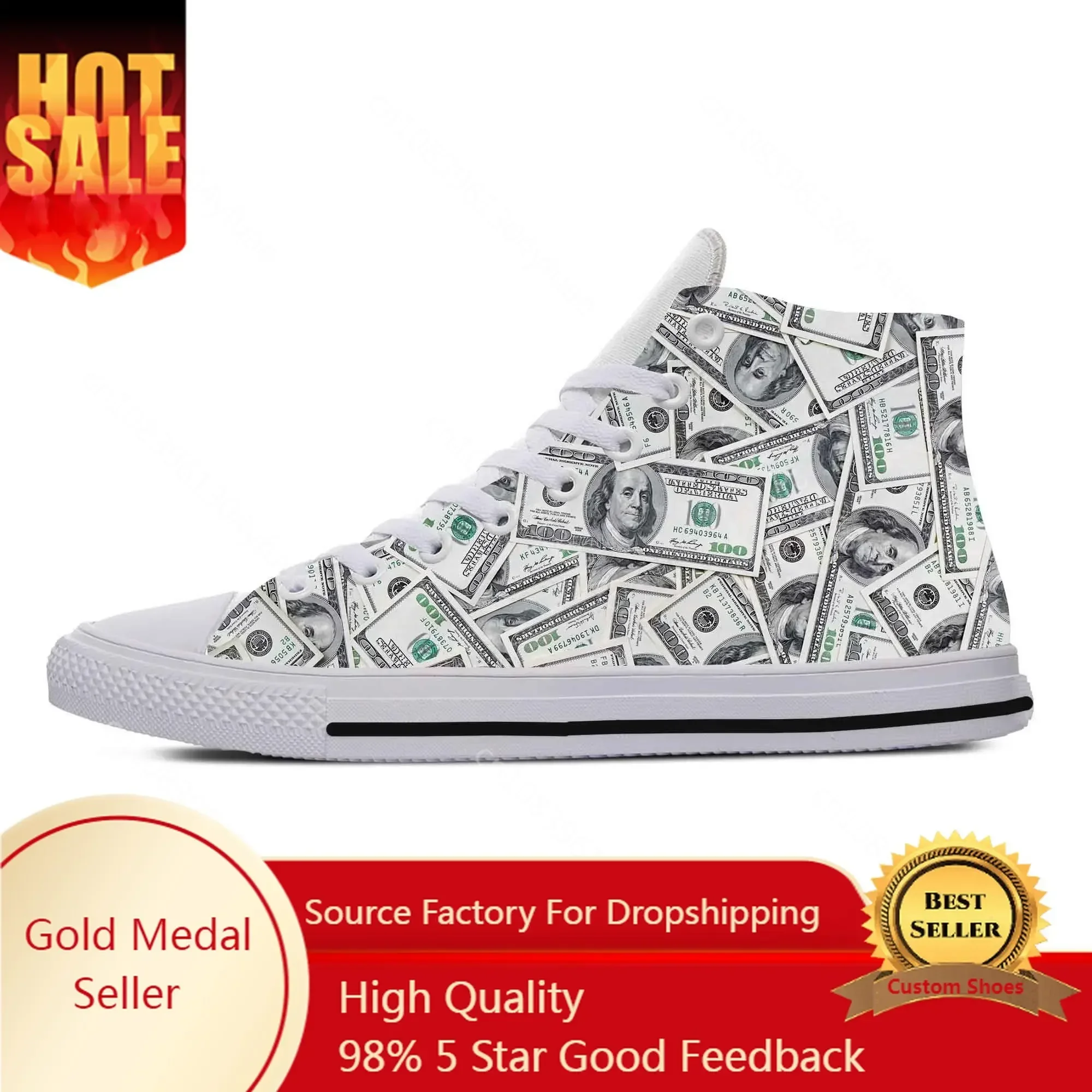 Gothic Dollar Money Pattern Funny Fashion Popular Casual Cloth Shoes High Top Comfortable Breathable 3D Print Men Women Sneakers
Gothic Dollar Money Pattern Funny Fashion Popular Casual Cloth Shoes High Top Comfortable Breathable 3D Print Men Women Sneakers