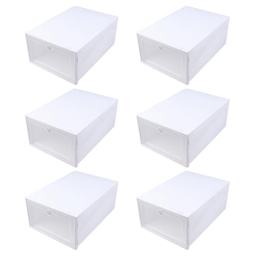 6 Pcs Shoes Box Storage ganizer Transparent Dust Proof Stackable Plastic Cabinet Reinforced Design Strong Capacity
6 Pcs Shoes Box Storage ganizer Transparent Dust Proof Stackable Plastic Cabinet Reinforced Design Strong Capacity