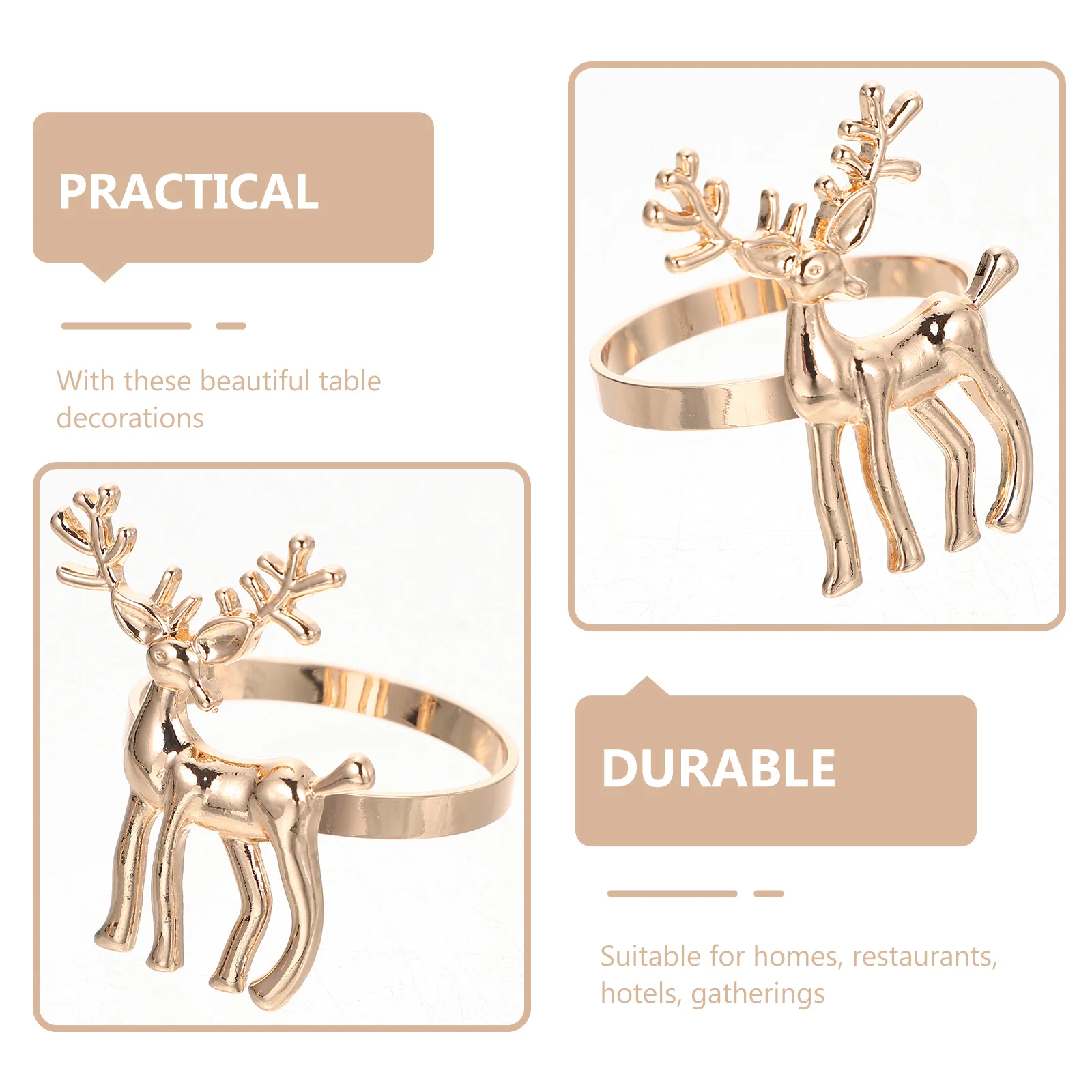 6Pcs Alloy Elk Napkin Buckles Christmas Napkin Rings Deer Shape for Party Home Hotel Table Decoration Tableware Adornments
6Pcs Alloy Elk Napkin Buckles Christmas Napkin Rings Deer Shape for Party Home Hotel Table Decoration Tableware Adornments