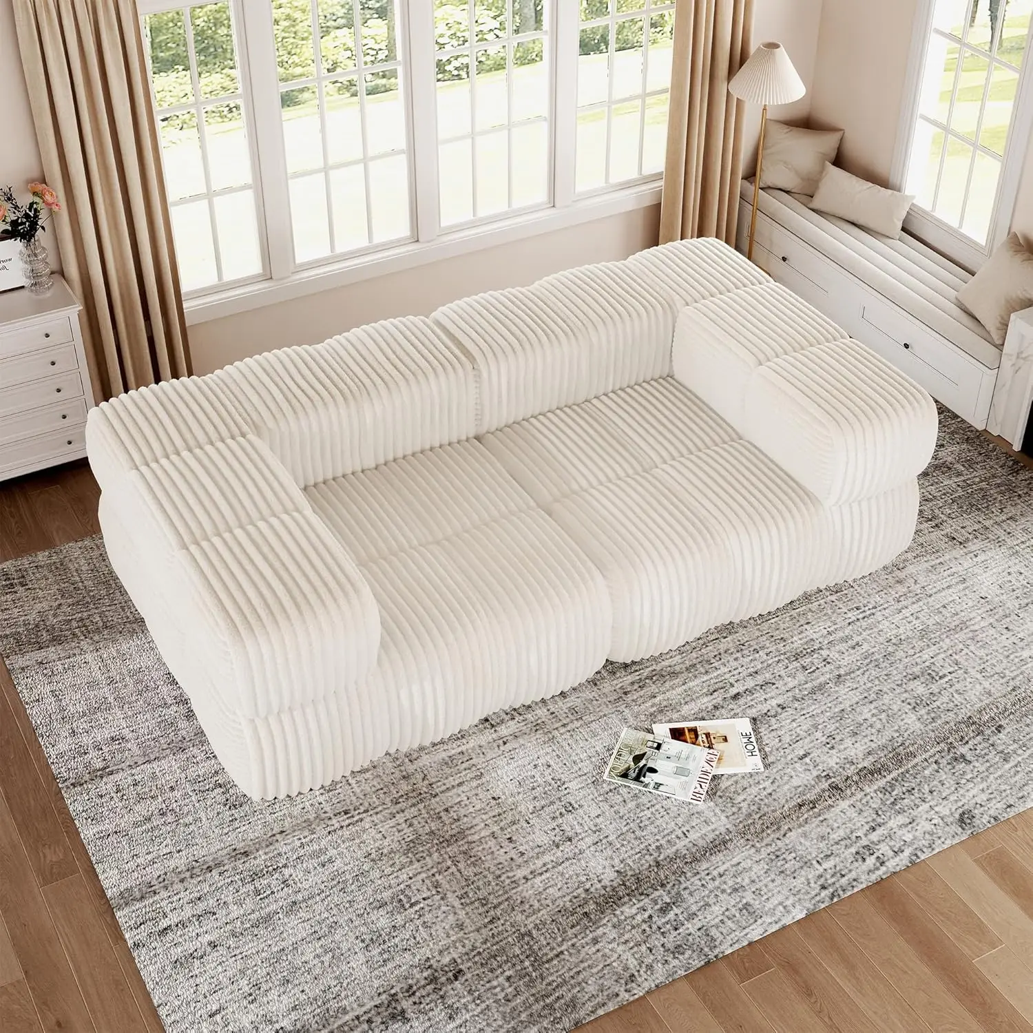 72" Modular Sectional Sofa Couch Chaise Lounge Cloud Sofa Set for Living Room, 2 Seat, Corduroy, Beige
72" Modular Sectional Sofa Couch Chaise Lounge Cloud Sofa Set for Living Room, 2 Seat, Corduroy, Beige