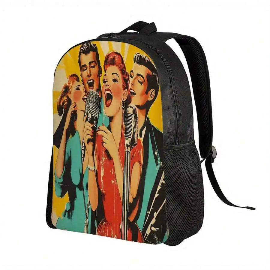 Retro Quartet Print Backpack For Campus Sports Travel With Adjustable Straps Durable Zipper Closure
Retro Quartet Print Backpack For Campus Sports Travel With Adjustable Straps Durable Zipper Closure