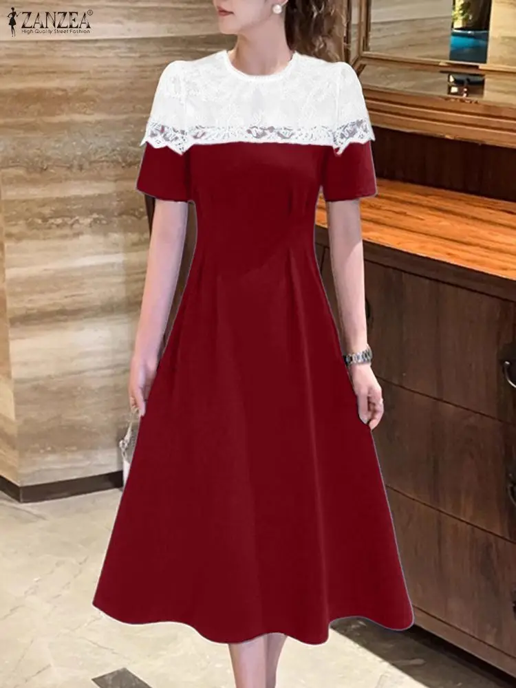 ZANZEA Vintage Lace Dress Short Sleeve Women Sundress Fashion Office Work Vestidos 2025 Casual Loose Patchwork Robe Oversized
ZANZEA Vintage Lace Dress Short Sleeve Women Sundress Fashion Office Work Vestidos 2025 Casual Loose Patchwork Robe Oversized
