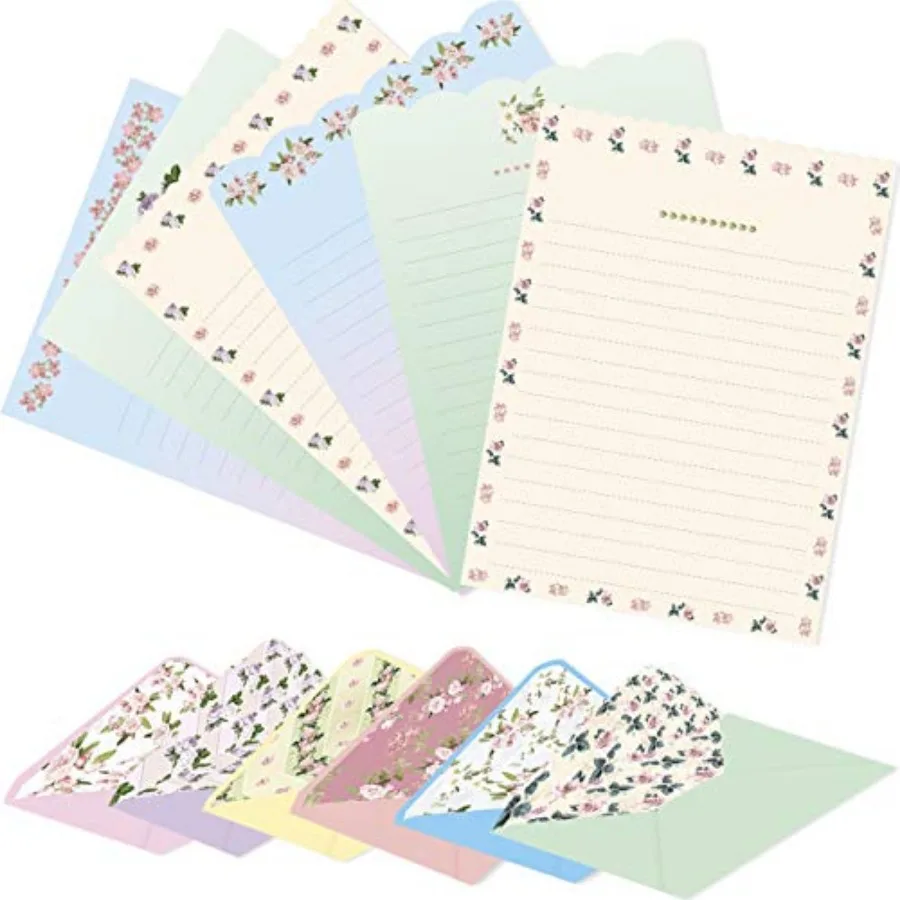 Cute Floral Stationery Letter Paper 48 PCS 7.1 x 5.2 inch Lined Matching Envelopes (24 PCS) Double Sided for Invites
Cute Floral Stationery Letter Paper 48 PCS 7.1 x 5.2 inch Lined Matching Envelopes (24 PCS) Double Sided for Invites