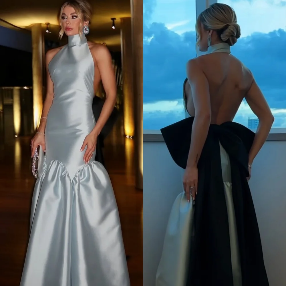 Customized Matching Formal Charmeuse Bow Ruched Mermaid High Collar Long Dresses Bespoke Occasion Dresses Sizes Available Retro
Customized Matching Formal Charmeuse Bow Ruched Mermaid High Collar Long Dresses Bespoke Occasion Dresses Sizes Available Retro