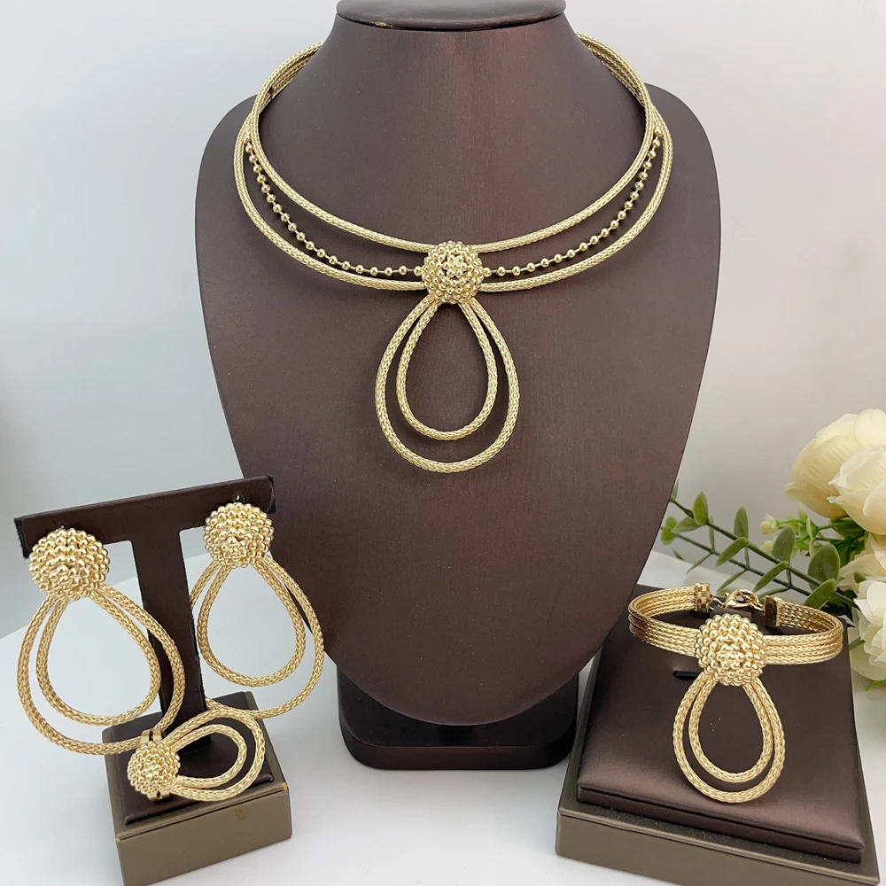 Бразильский простой стиль, большое смелое ожерелье, роскошное качество, комплект ювелирных изделий для африканской невесты для женщин, подарки на вечеринку FHK22982
Бразильский простой стиль, большое смелое ожерелье, роскошное качество, комплект ювелирных изделий для африканской невесты для женщин, подарки на вечеринку FHK22982