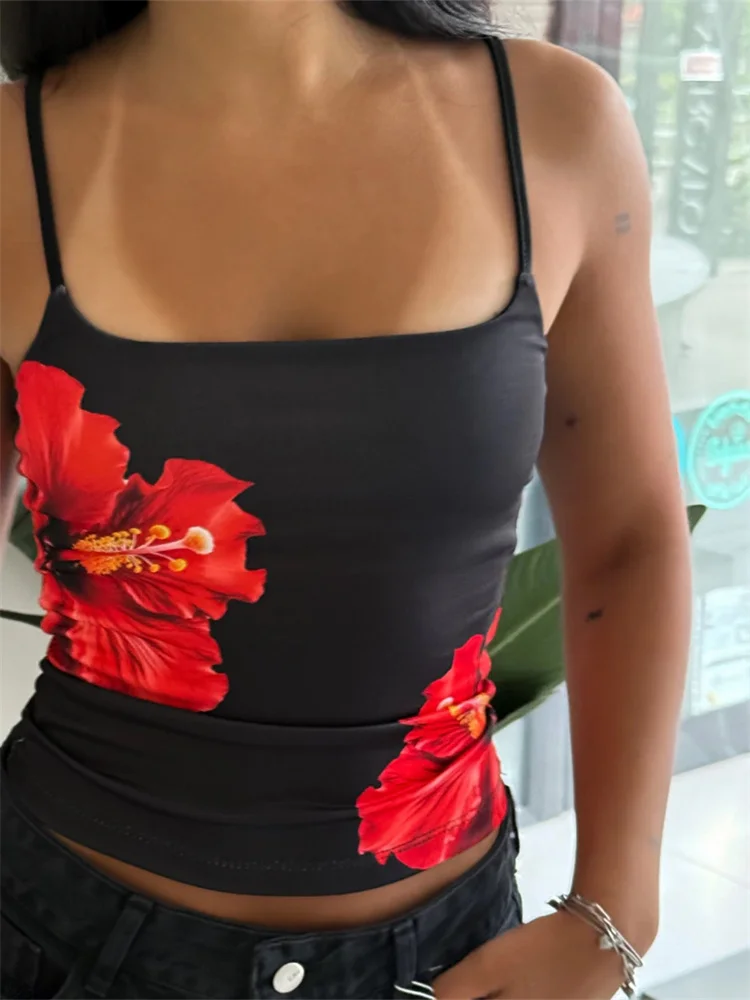 Women Camisoles Sleeveless Strap Square Neck Tops Flower Print Slim Fit Summer Mini Vests Party Club Streetwear 2025
Women Camisoles Sleeveless Strap Square Neck Tops Flower Print Slim Fit Summer Mini Vests Party Club Streetwear 2025