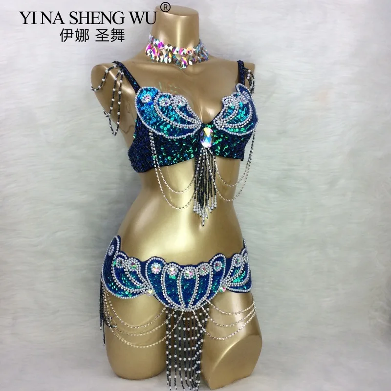 New Belly Dance Costume Set Women Beaded Bra Belt Sexy Ladies Bellydancing Carnival Stage Performance Outfit Wholesale 
New Belly Dance Costume Set Women Beaded Bra Belt Sexy Ladies Bellydancing Carnival Stage Performance Outfit Wholesale