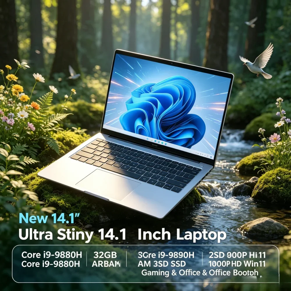 New 14.1" Ultra Slim Laptop Core i9-9880H 32GB RAM 2TB SSD 1080P HD Win11 Gaming & Office Notebook
New 14.1" Ultra Slim Laptop Core i9-9880H 32GB RAM 2TB SSD 1080P HD Win11 Gaming & Office Notebook