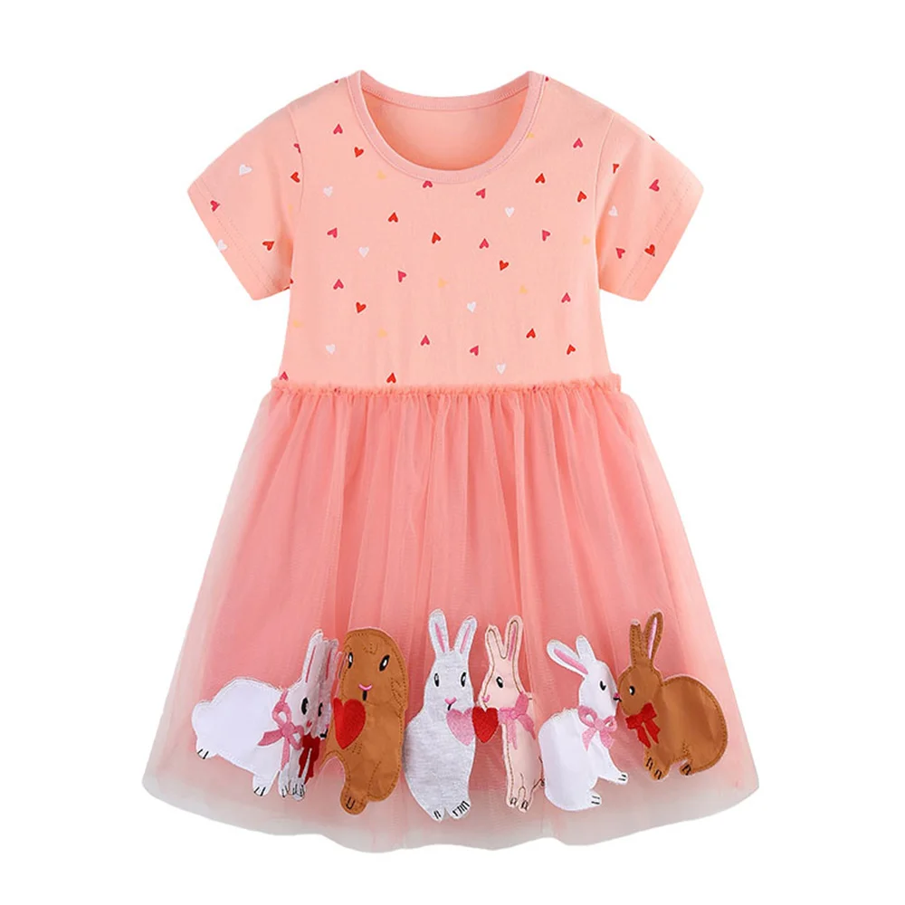 Rabbits Applique Summer Princess Girls Dress 2-7T Mesh Skirt Kids Party Birthday Baby Clothing Vestidos Wedding
Rabbits Applique Summer Princess Girls Dress 2-7T Mesh Skirt Kids Party Birthday Baby Clothing Vestidos Wedding