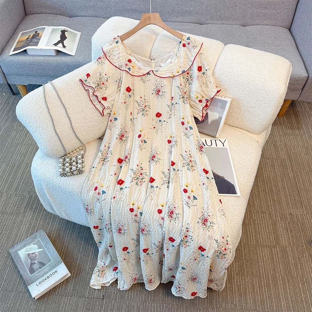 Summer Women's Plus Size Casual Short Sleeve Dress Doll Neck Loose Printed Long Dress 2025 New Women's Clothing Tea Party Dress
Summer Women's Plus Size Casual Short Sleeve Dress Doll Neck Loose Printed Long Dress 2025 New Women's Clothing Tea Party Dress
