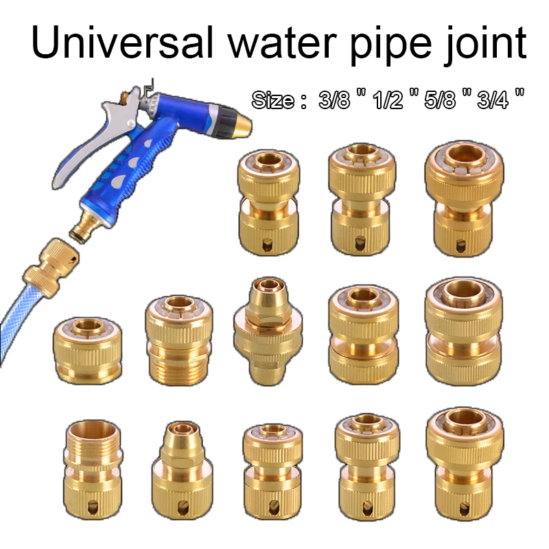 Brass Pipe Fitting Joint 3/8"1/2"5/8"3/4"Female/Male Thread Socket Snap-on Connector Straight Head Water/Gas Pipe Hose Water Gun
Brass Pipe Fitting Joint 3/8"1/2"5/8"3/4"Female/Male Thread Socket Snap-on Connector Straight Head Water/Gas Pipe Hose Water Gun