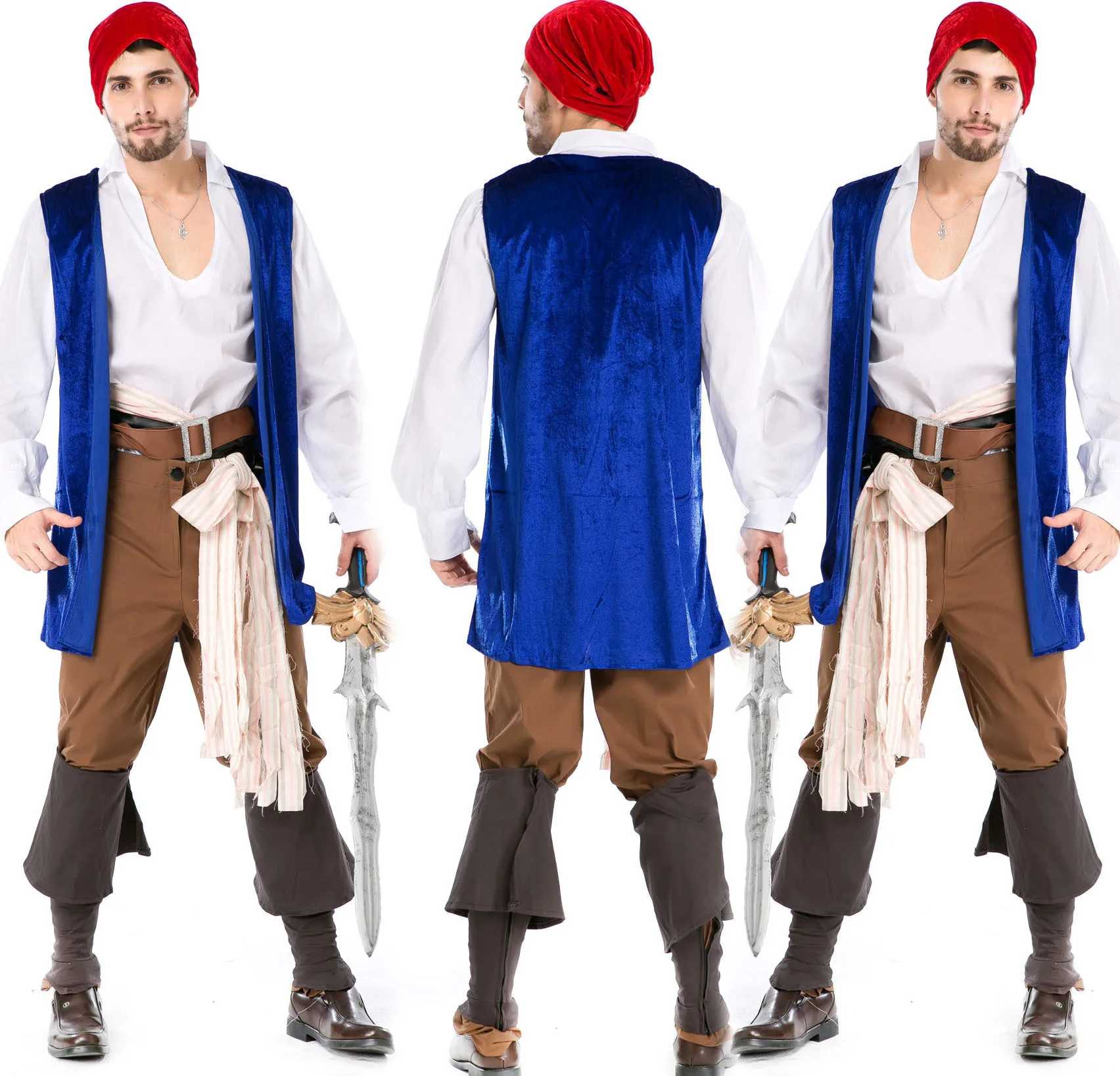 Halloween Men's Costume Pirate Game Uniform Pirate Costumes Nightclub Performance Costume
Halloween Men's Costume Pirate Game Uniform Pirate Costumes Nightclub Performance Costume