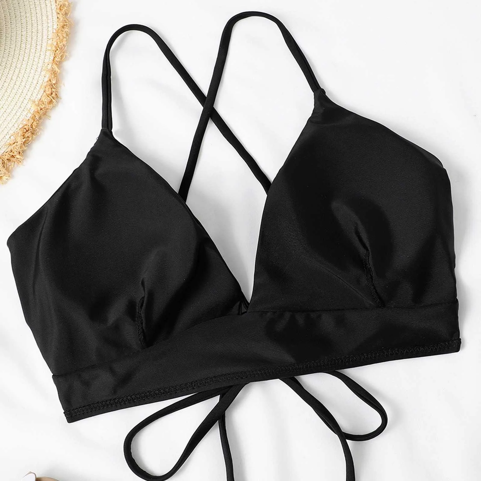 2024 New Black Split Underwear Single Top Lace Up Backless Bra Deep V Neck Sexy Underwire Solid Color Comfortable Bra For Women
2024 New Black Split Underwear Single Top Lace Up Backless Bra Deep V Neck Sexy Underwire Solid Color Comfortable Bra For Women