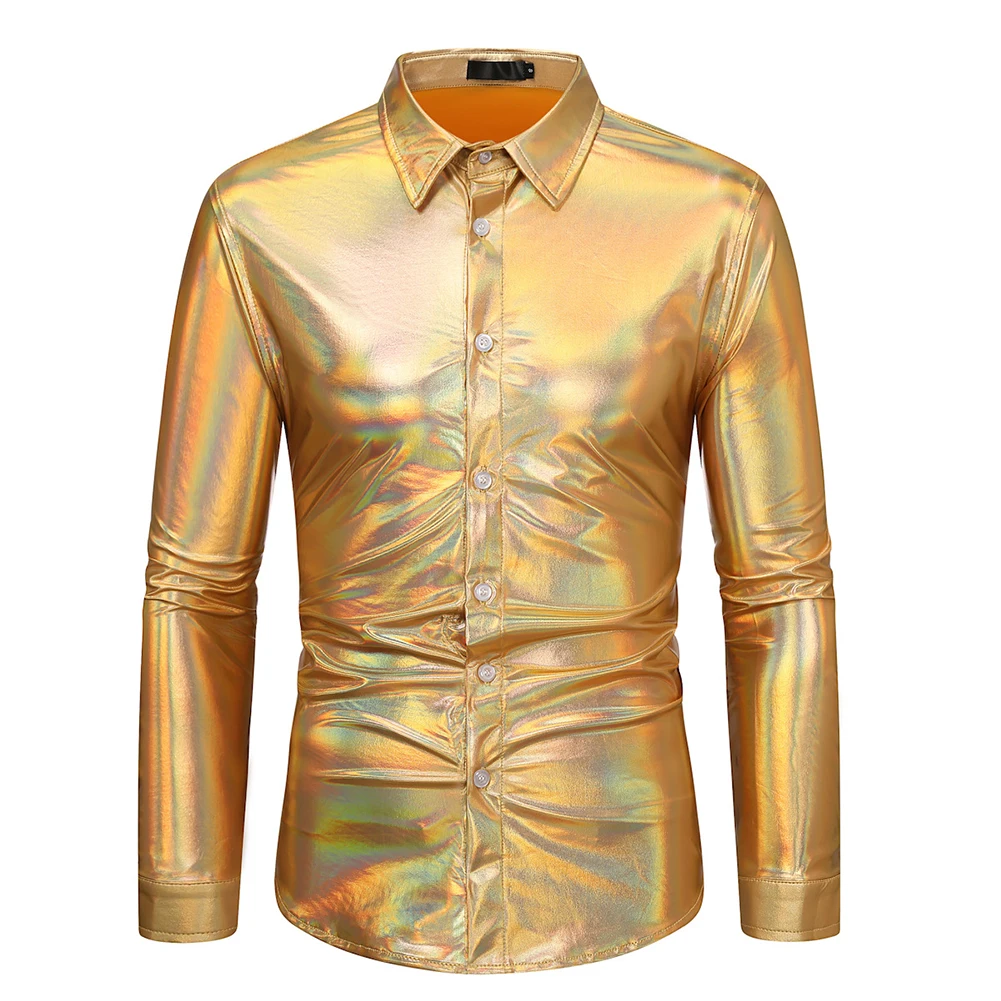 Fashion Hot Men Shirt Top Attractive Autumn Button Down Disco Gold/Silver/Pink Long Sleeve Nightclub Sexy Shiny
Fashion Hot Men Shirt Top Attractive Autumn Button Down Disco Gold/Silver/Pink Long Sleeve Nightclub Sexy Shiny