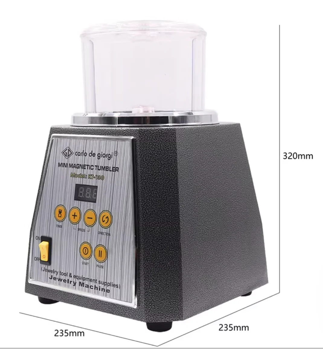 Mini Magnetic Tumbler KT130 Small Auto-reverse Function Jewelry Polishing Machine for Metal And Gemstone
Mini Magnetic Tumbler KT130 Small Auto-reverse Function Jewelry Polishing Machine for Metal And Gemstone